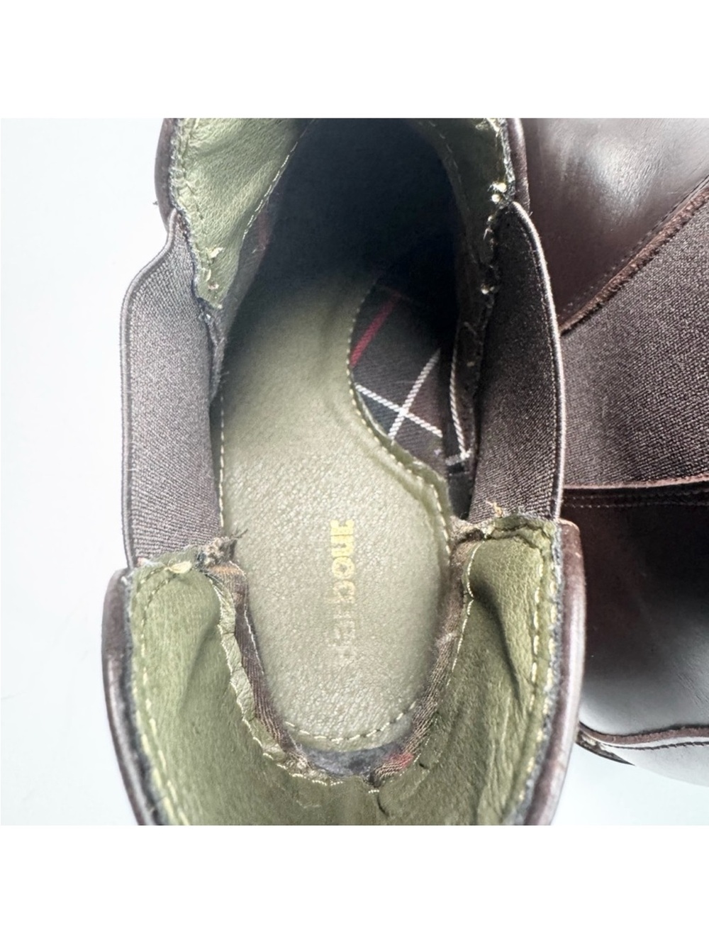 Men's BARBOUR Brown Leather Chelsea Boots - Classic Slip-On Style. UK SIZE 7. - Picture 7 of 8
